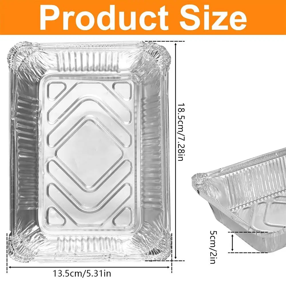 10-Pack Disposable Aluminum Foil Baking Trays with Lids