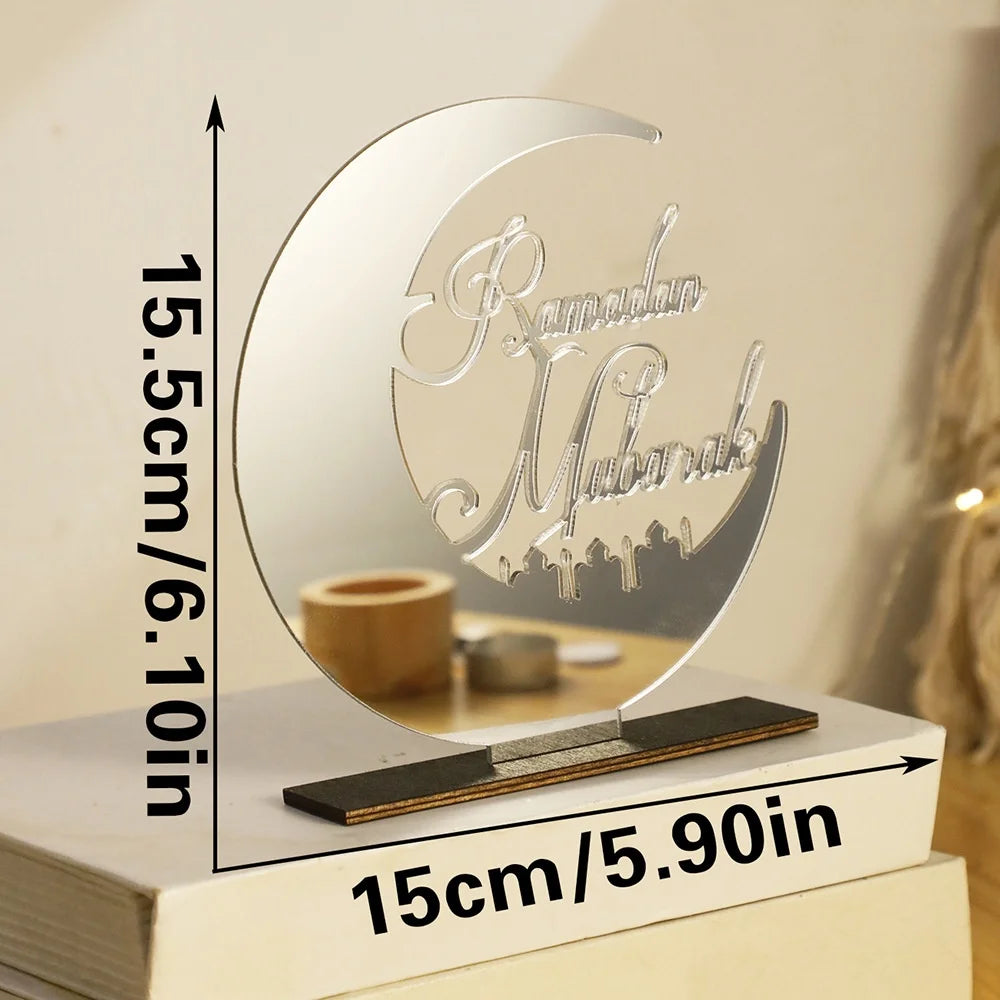 Ramadan Moon Acrylic Table Ornament – Eid Mubarak DIY Decor