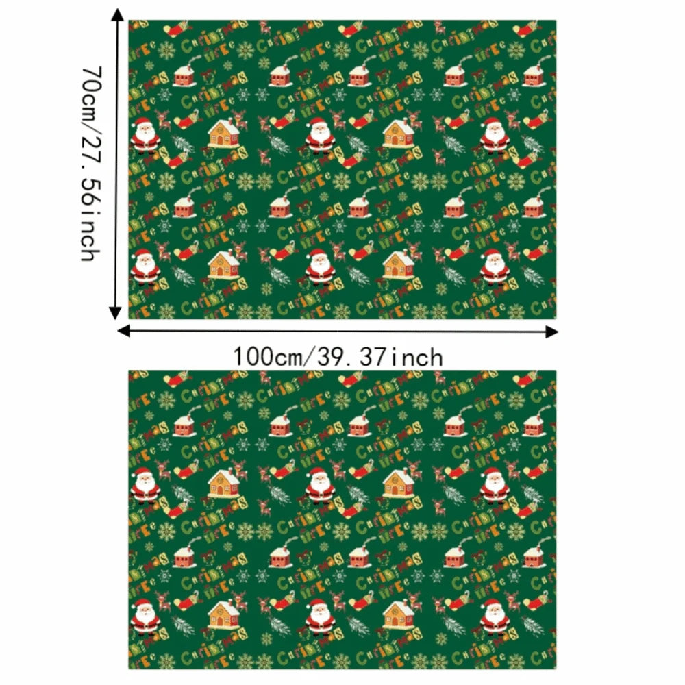 2-Pack Large Christmas Wrapping Paper Sheets – Santa & Tree
