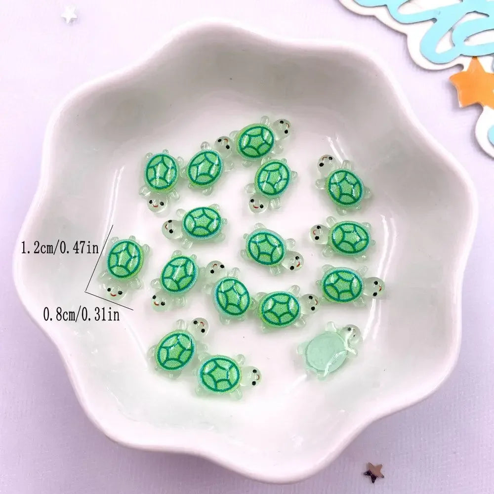 60pcs 3D Mini Resin Tortoise Flatback Rhinestones – DIY Craft