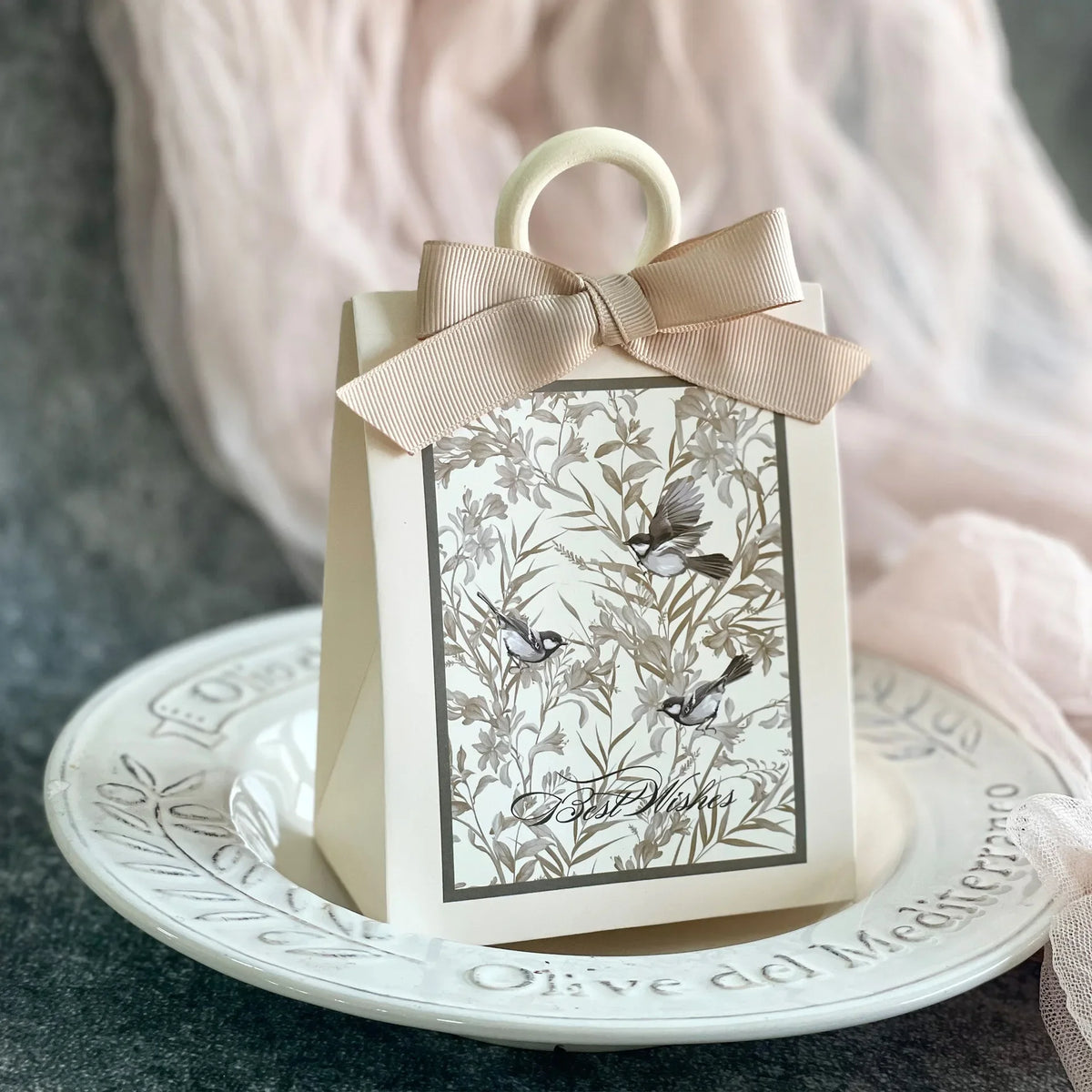 Floral Birds Forest Wedding Candy Gift Box | DIY Kraft Paper