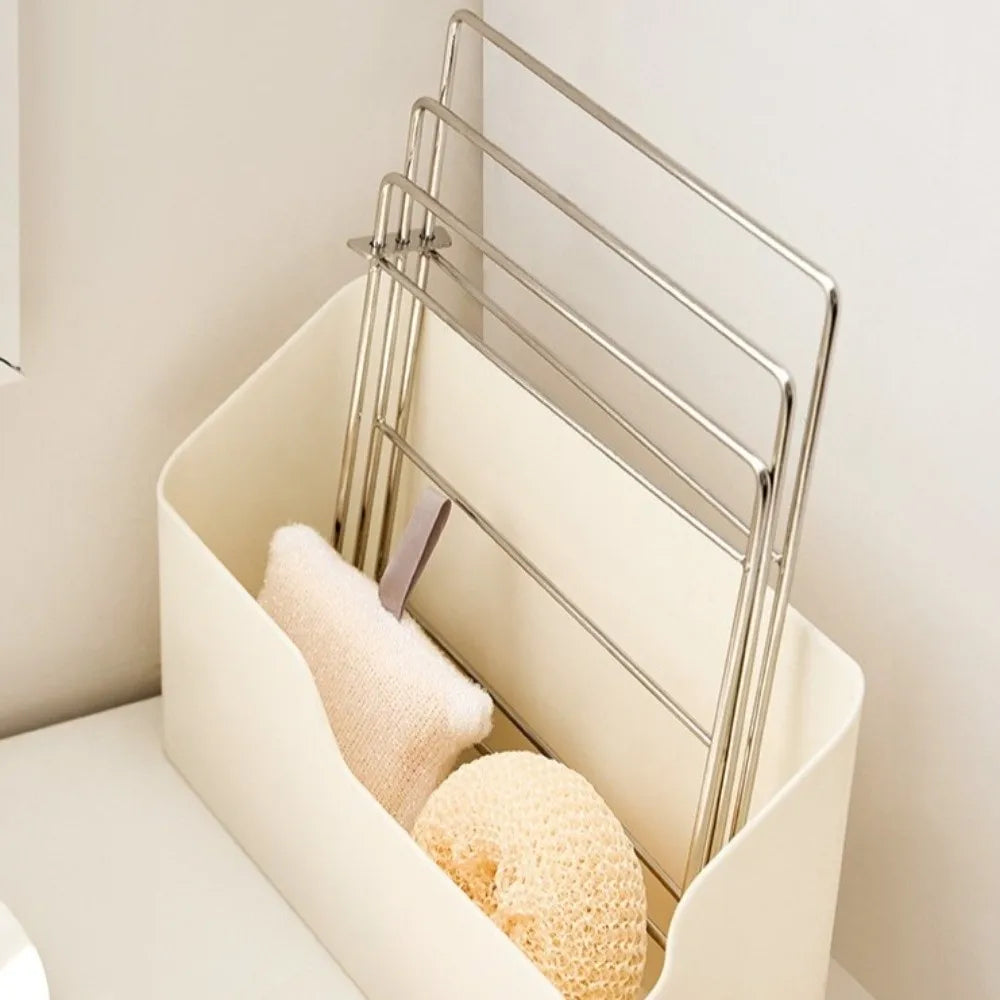 Stainless Steel Vertical Dishcloth Rack – Space-Saving Drainer