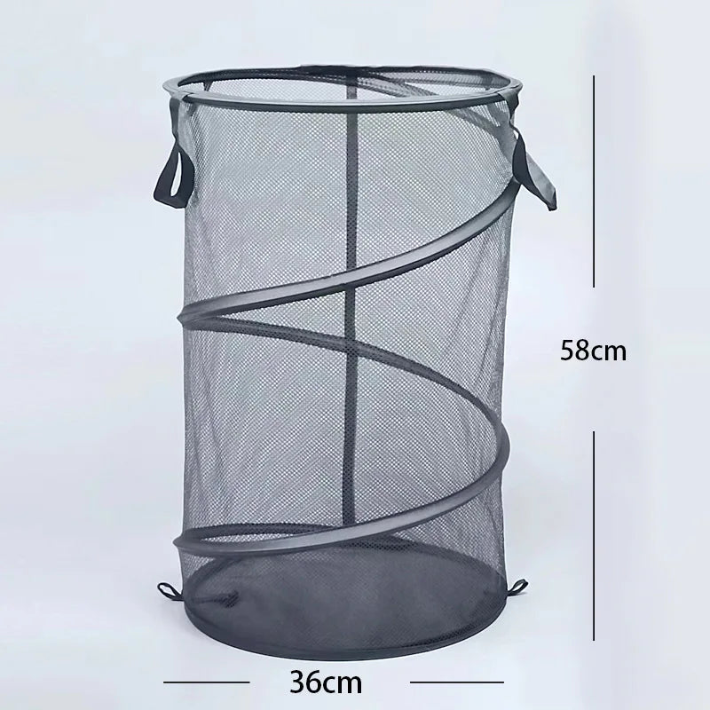 Large Collapsible Laundry Hamper – Foldable Mesh Basket