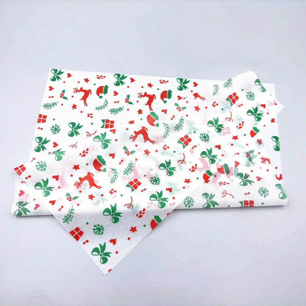 20-Sheet Christmas Tissue Paper – Santa, Elk & Tree Patterns