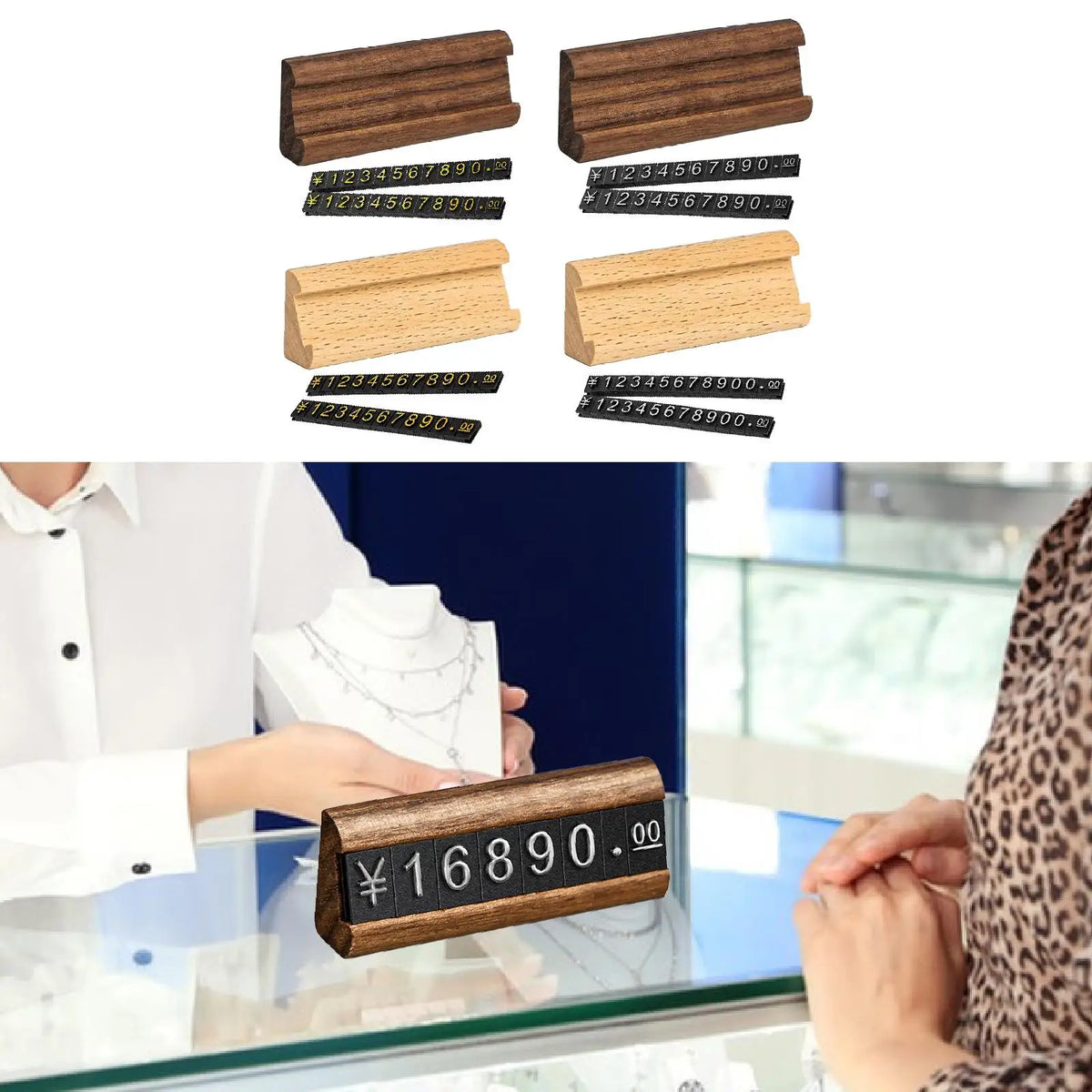Wood & Acrylic Price Tag Display Stand – Retail & Jewelry