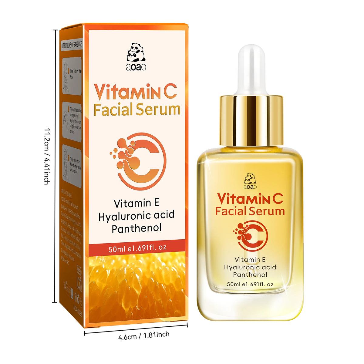 Vitamin C Facial Serum – Hyaluronic Acid & Vitamin E