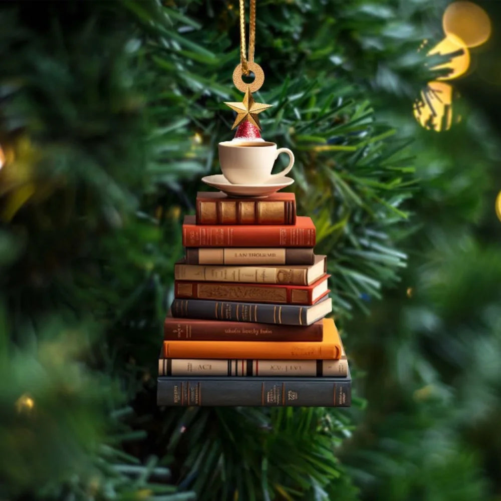 Acrylic Book Christmas Ornament – Book Lover Holiday Gift