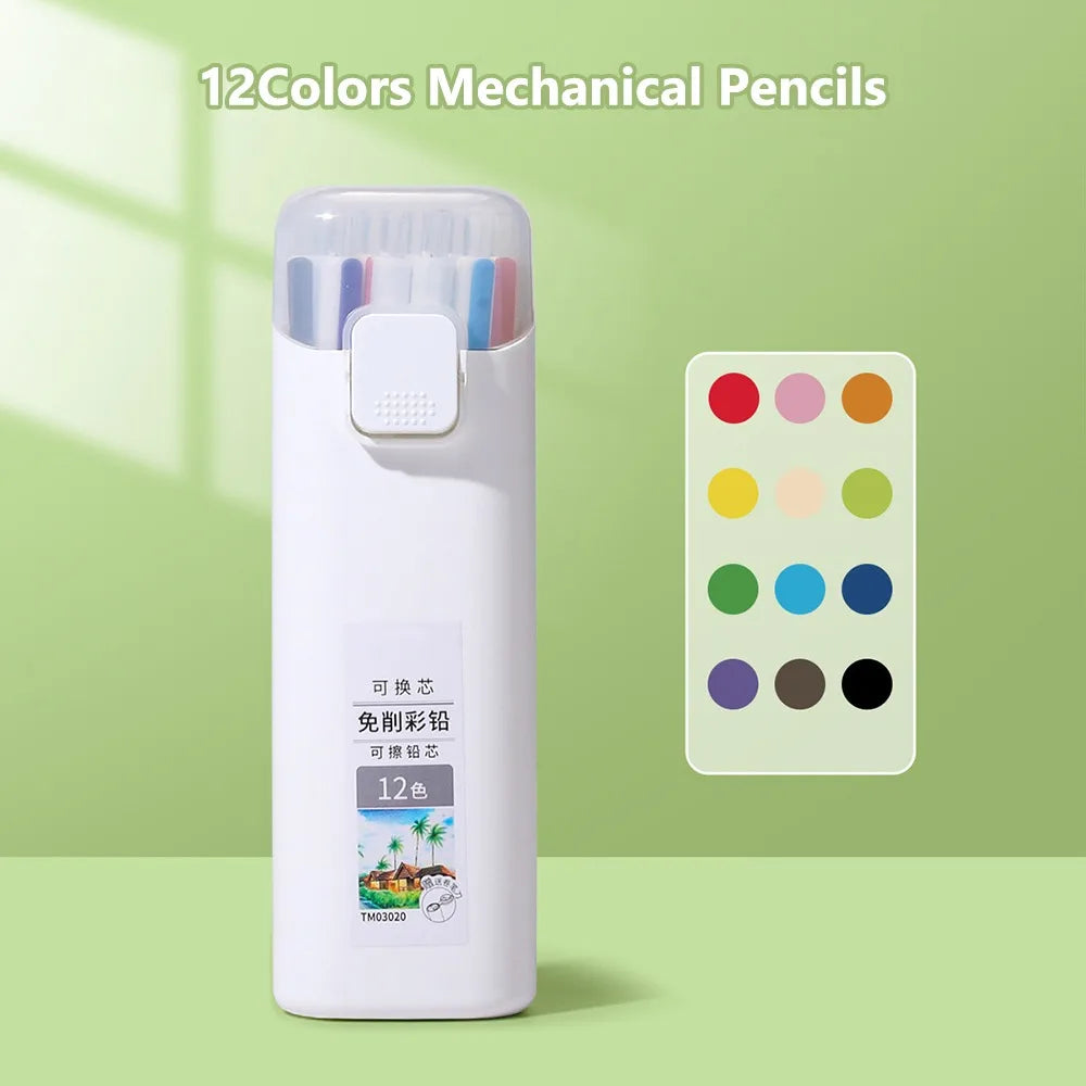 Oil-Based Mechanical Colored Pencils 12/18/24/36 Colors Set