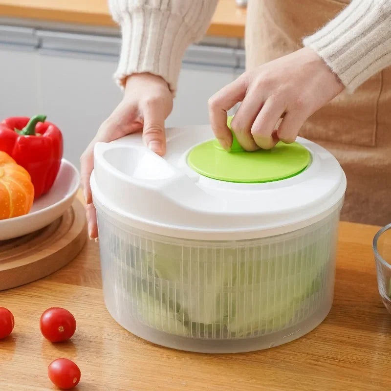 Manual Salad Spinner & Vegetable Drain Basket | Kitchen Tool