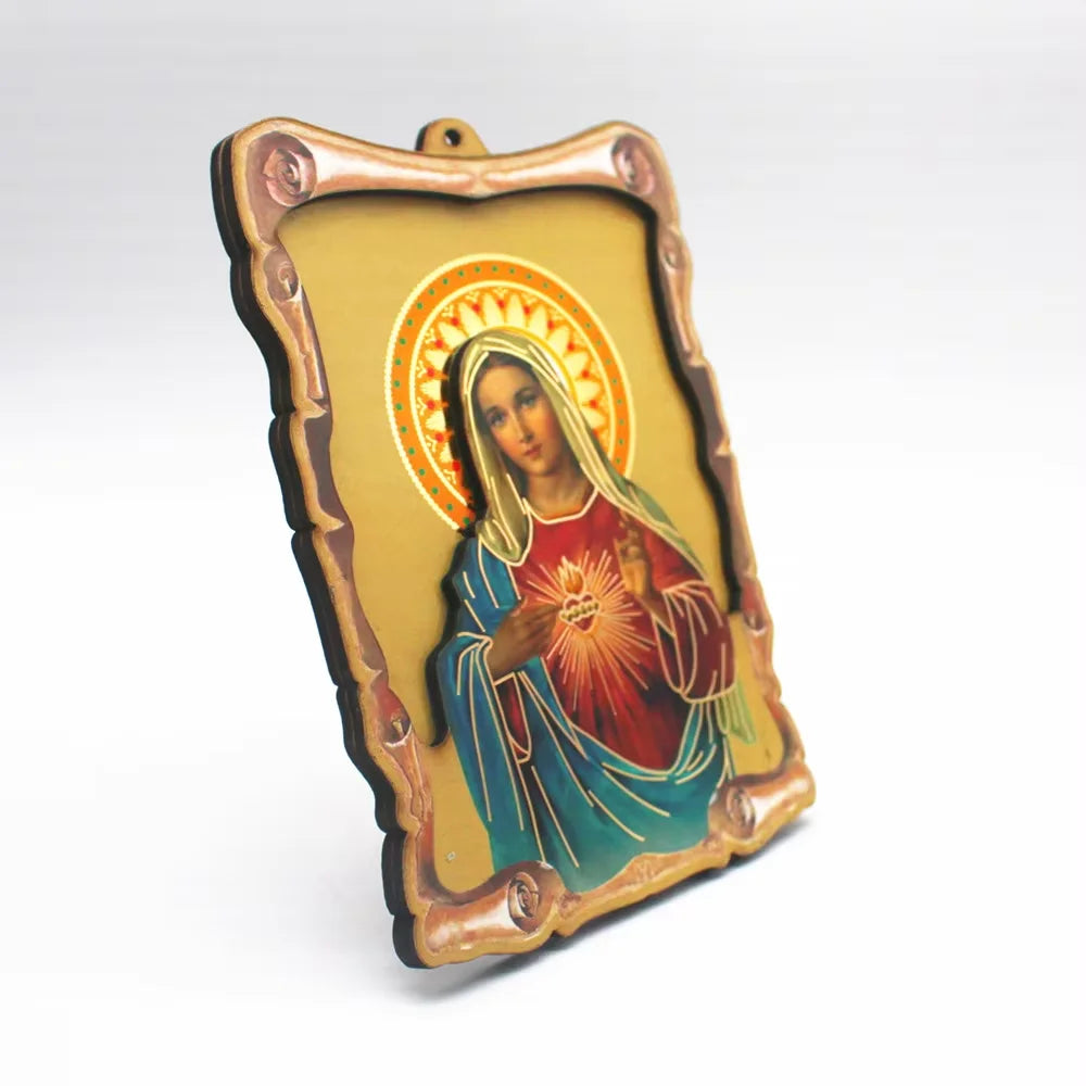 Virgin Mary Orthodox Wood Icon 3-Layer | Christmas Easter Gift