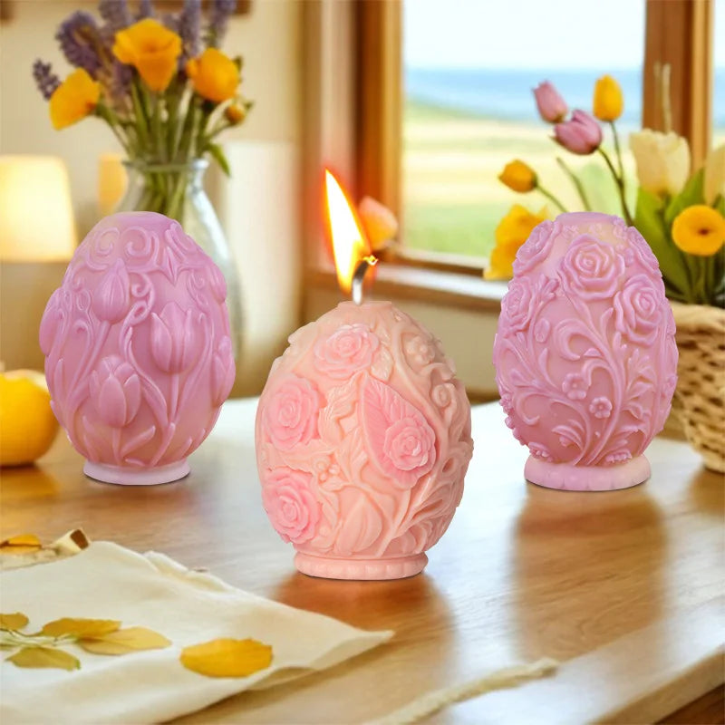 3D Easter Egg Silicone Mold – Candle, Resin & Plaster Crafts