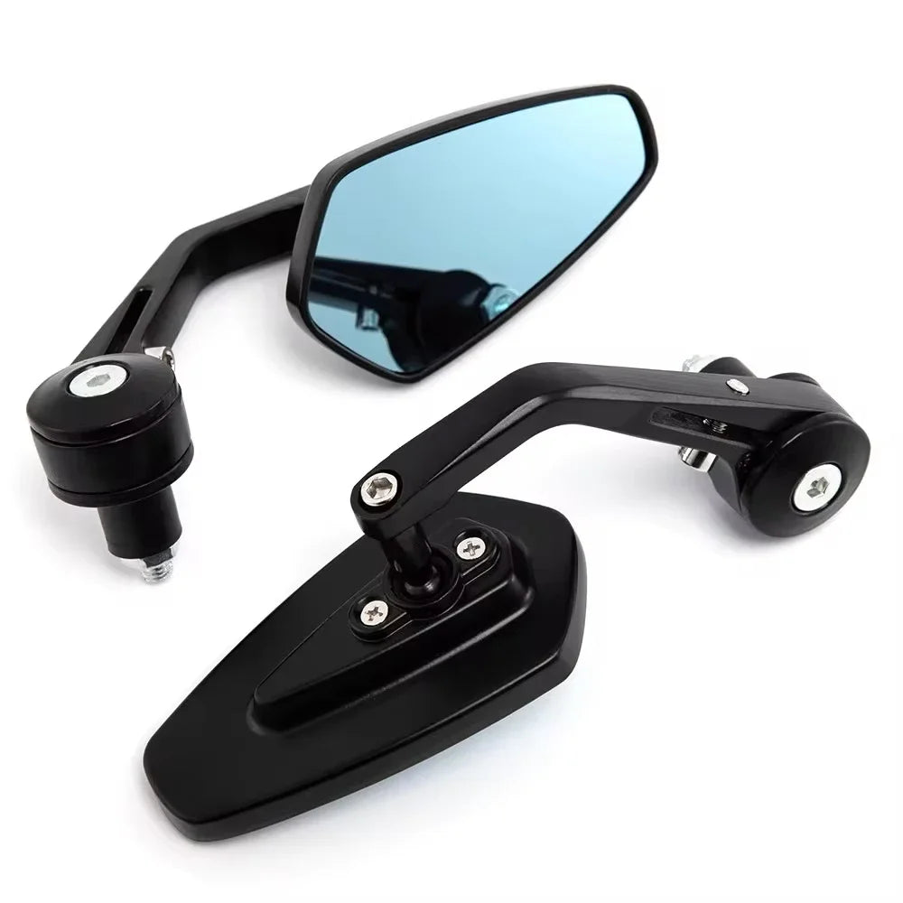 Universal Motorcycle Handlebar End Rearview Mirrors – CNC Aluminum