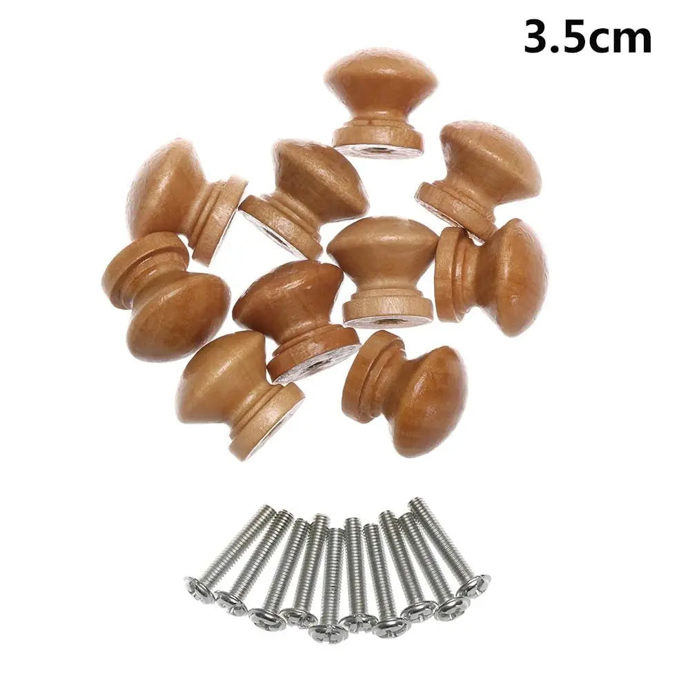 10-Pack Round Natural Wood Cabinet Knobs & Drawer Pulls