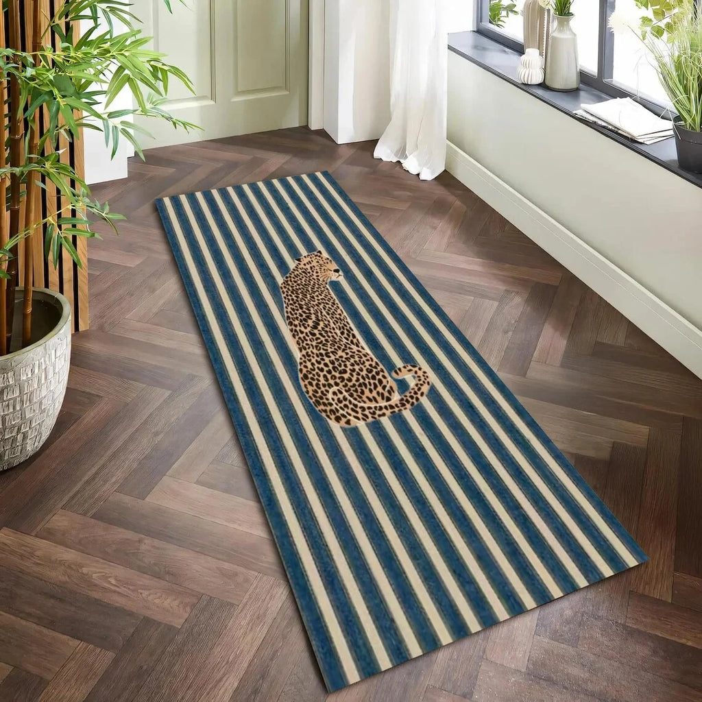 Leopard Print Runner Rug | Non-Slip Hallway & Kitchen Mat