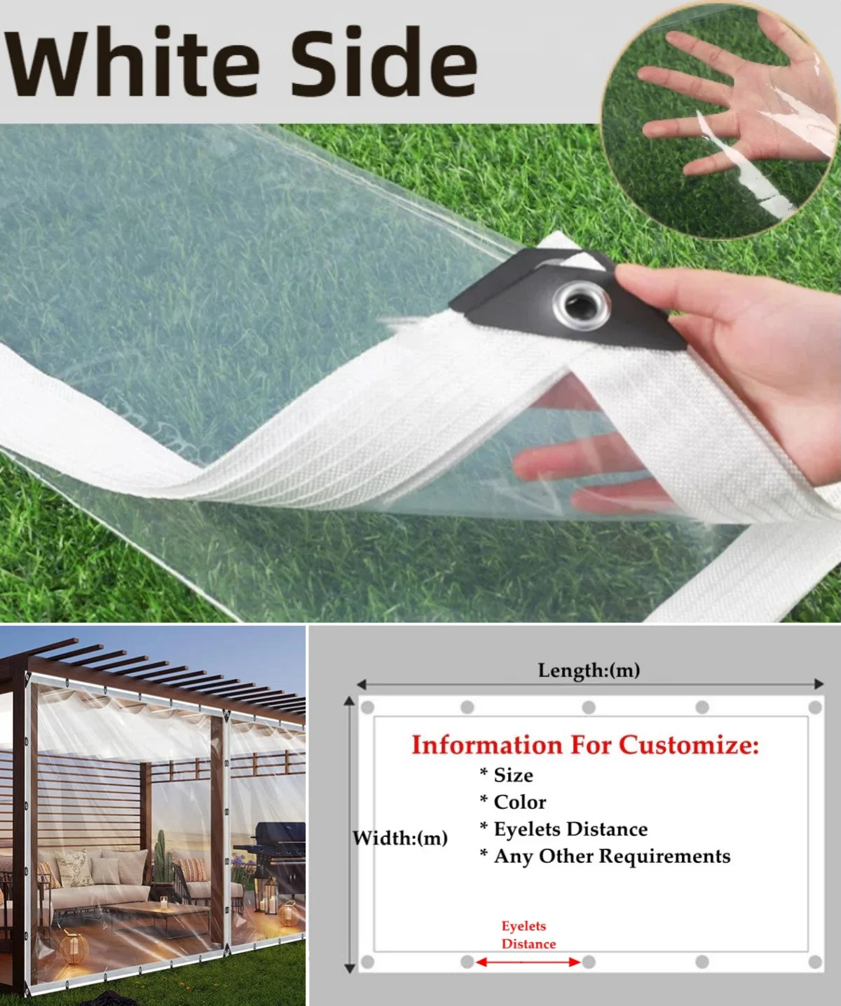 PEVA Transparent Waterproof Tarp | Garden Greenhouse Wind Shelter