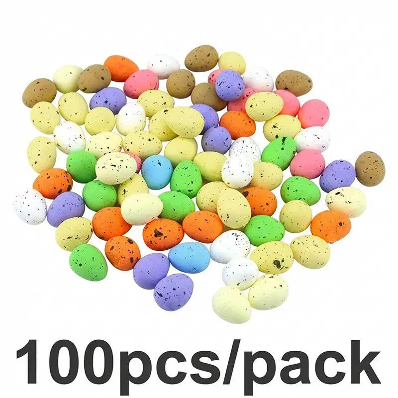 100-Pack Mini Foam Easter Eggs – Multicolor DIY Craft Décor