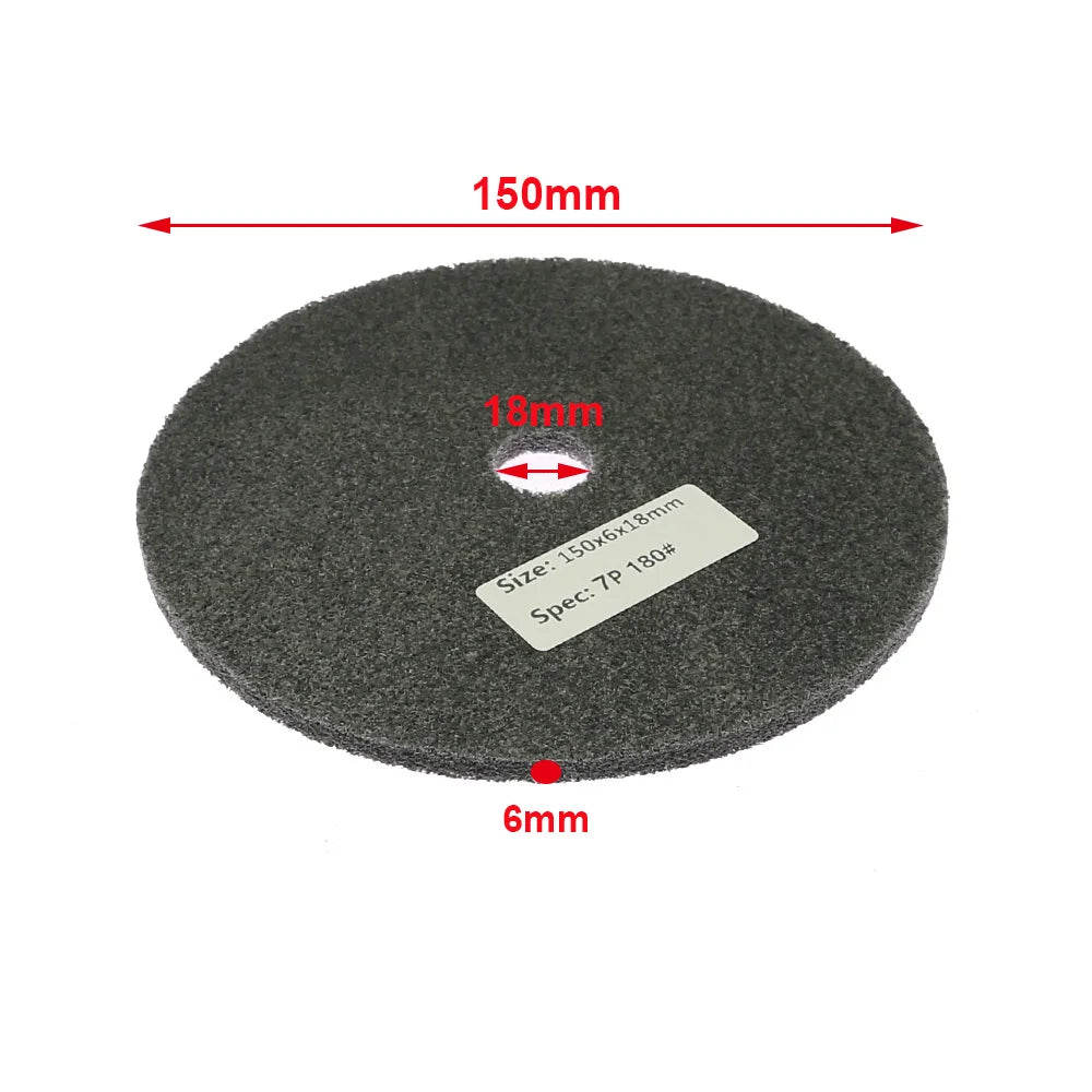 10-Pack Non-Woven Unitized Polishing Wheels 150×6mm 180–800 Grit