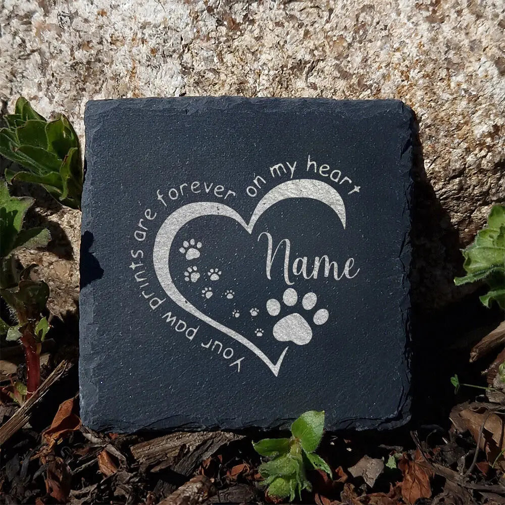 Personalized Dog Memorial Garden Stone | Pawprint Keepsake