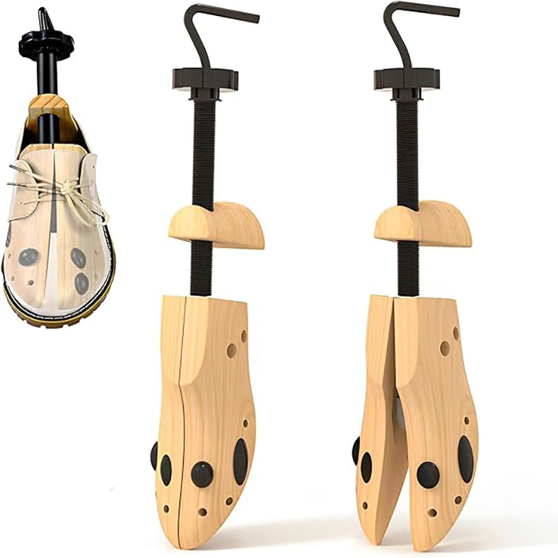 Wood Shoe Stretcher – Adjustable Width & Length for Men & Women