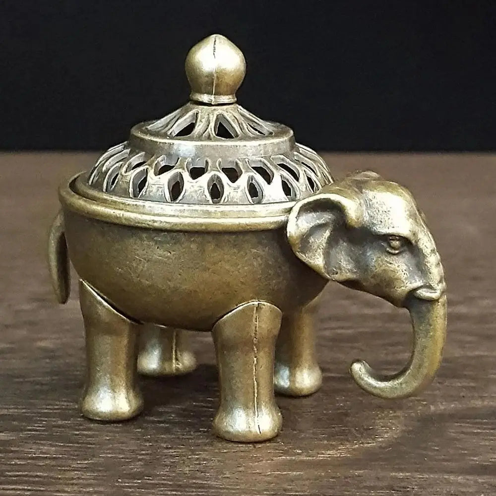 Vintage Alloy Lotus Incense Burner – Hollow Three-Legged Censer