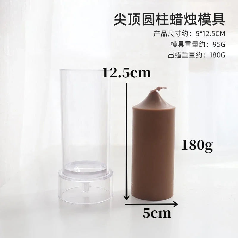 Pointed Cylindrical Acrylic Candle Mold | DIY Candle Making Tool