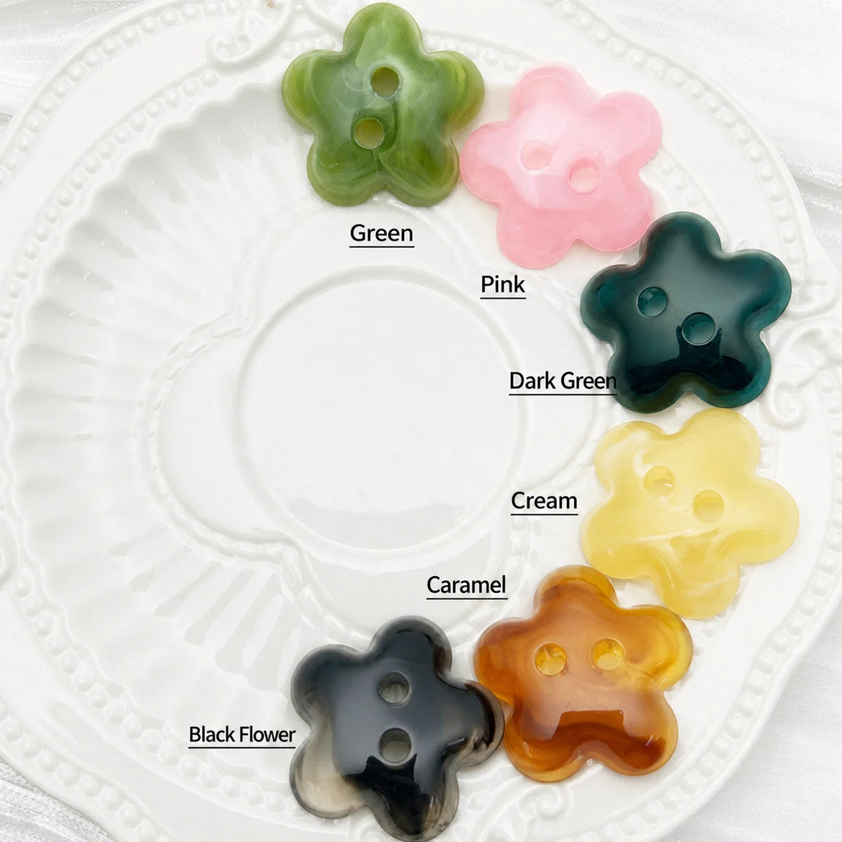 2-Pack Tie-Dye Flower Acrylic Buttons for DIY Crafts & Sewing