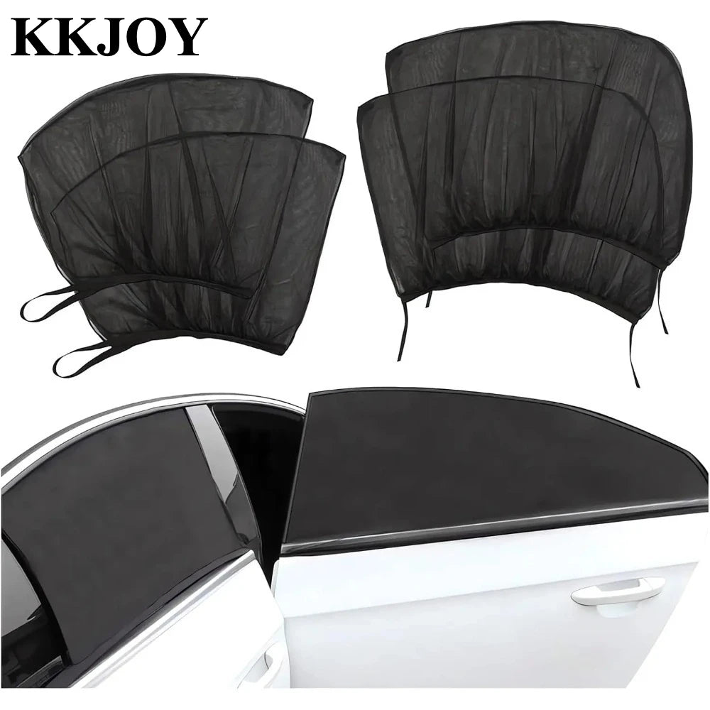 KKJOY Car Side Window Sunshade – UV Mesh Privacy Curtain