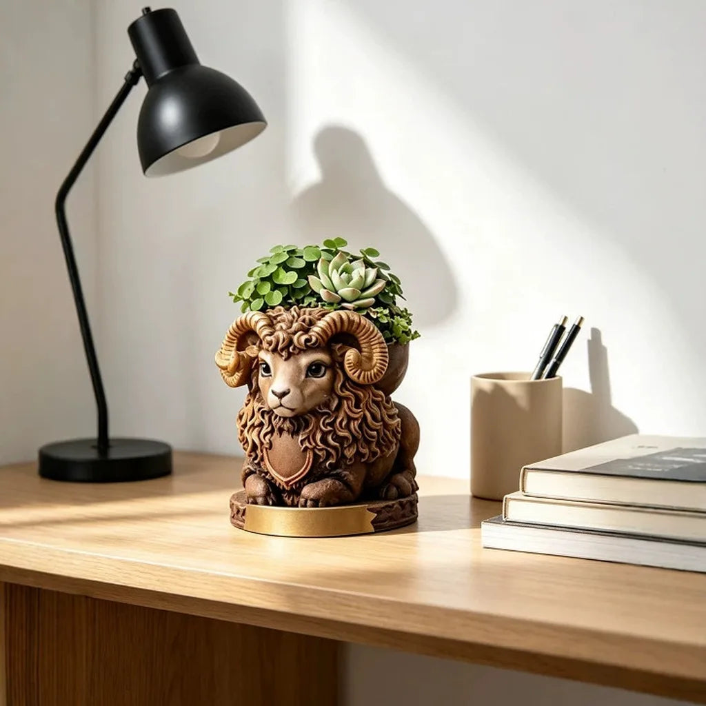 Aries Ram Silicone Pottery Mold – 3D DIY Planter Craft Mold