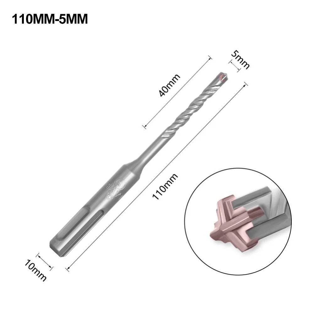 SDS Plus Concrete Drill Bit – 4 Cutter Cross Tip, 5–12mm