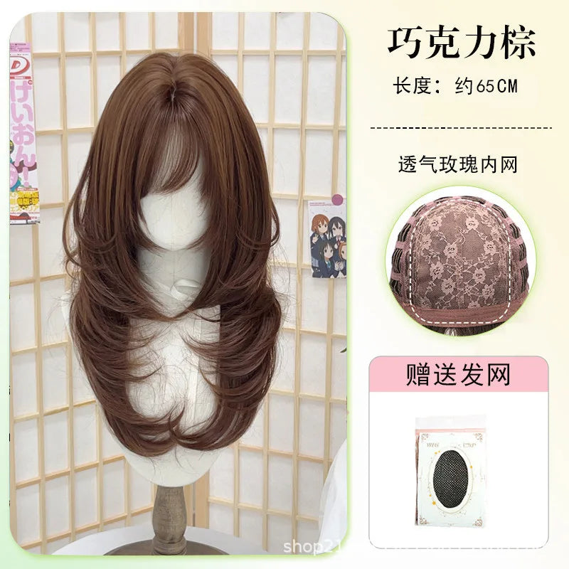 Lolita Curly Wig – Chocolate Brown Long Wavy Full Cap