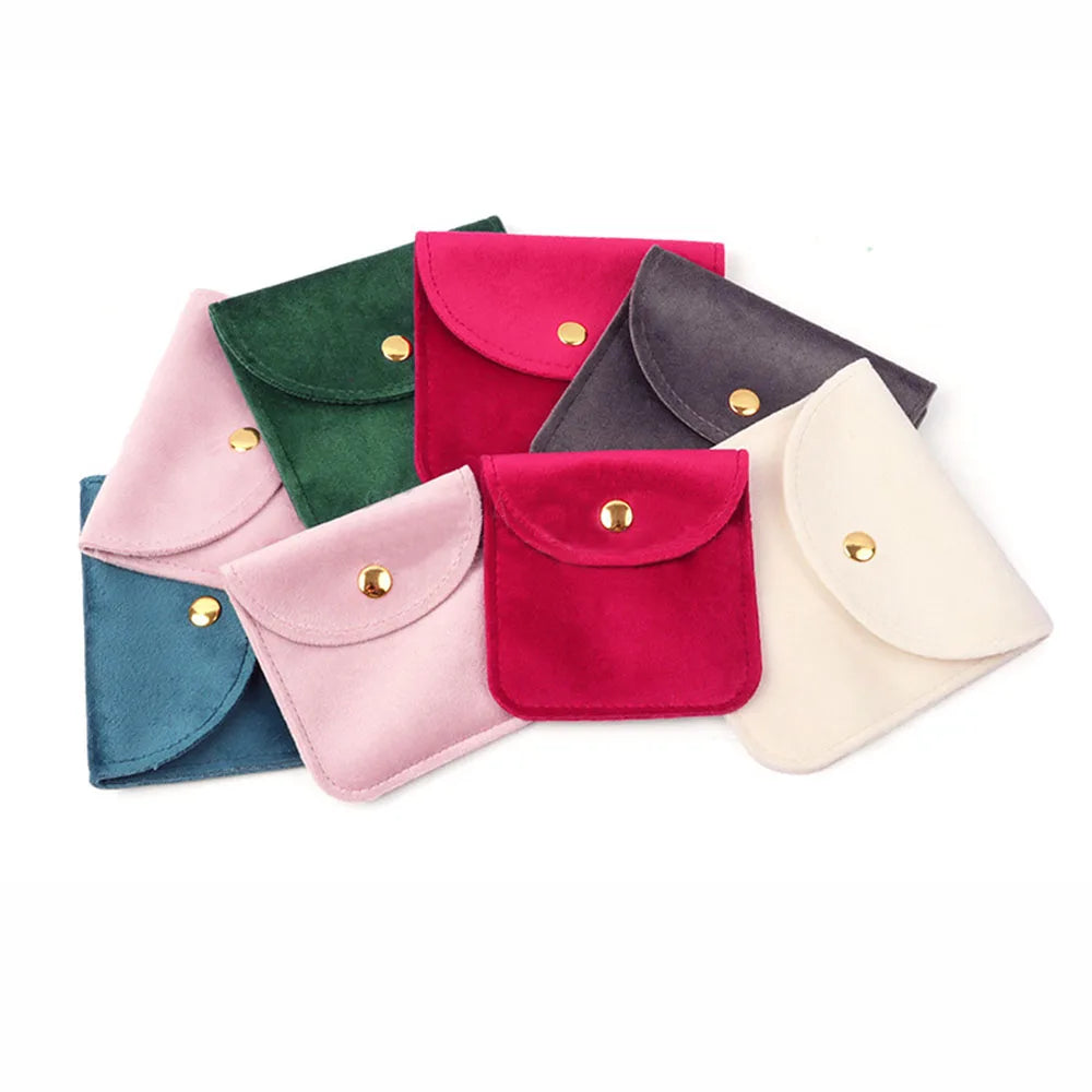 Velvet Envelope Jewelry Pouch | Snap Button Gift Bag