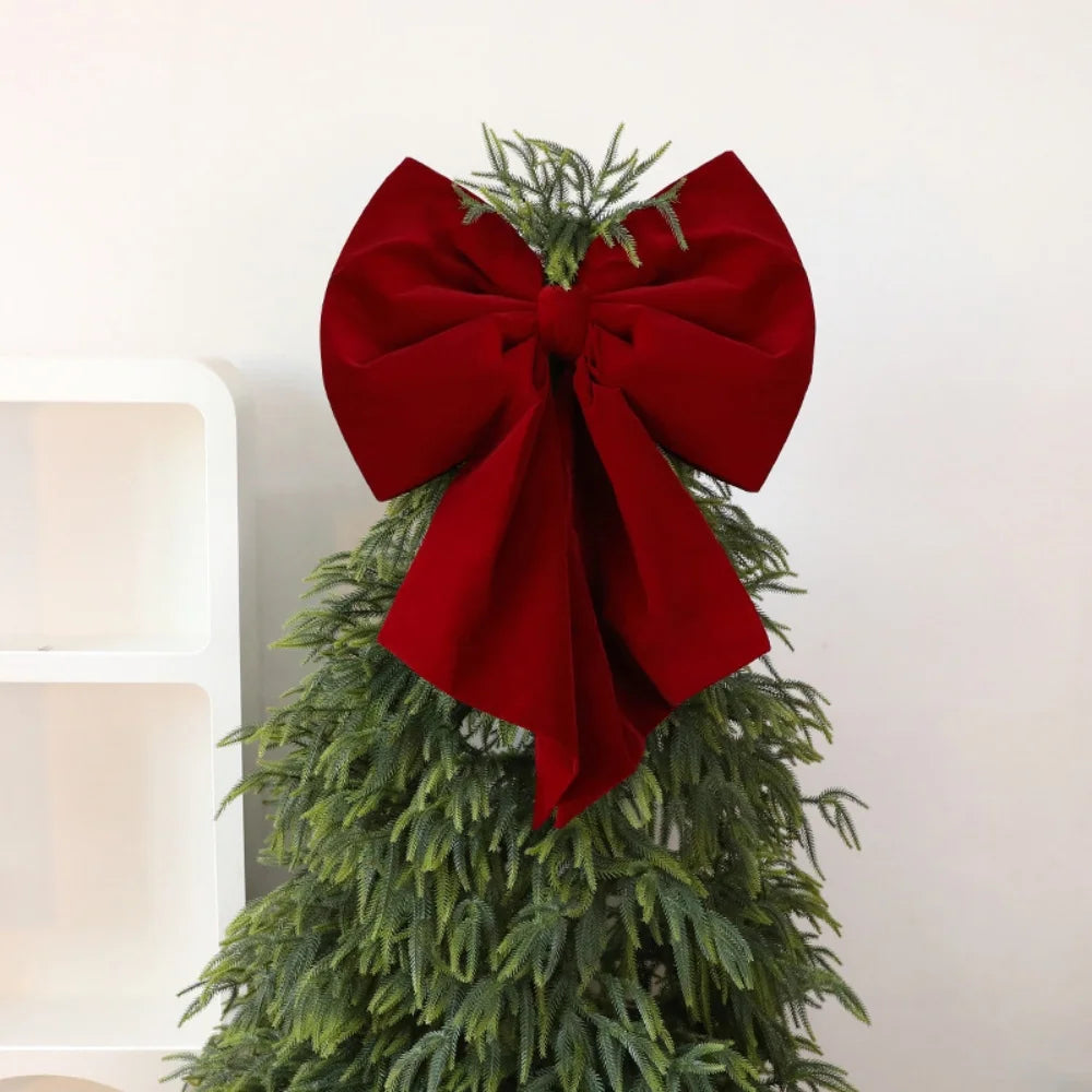 Large Red Velvet Christmas Bow – Tree Topper & Wreath Decor