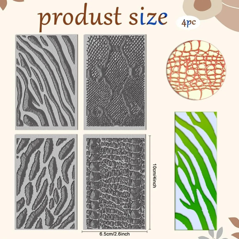 Animal Skin Polymer Clay Texture Mats – 4-Sheet Set