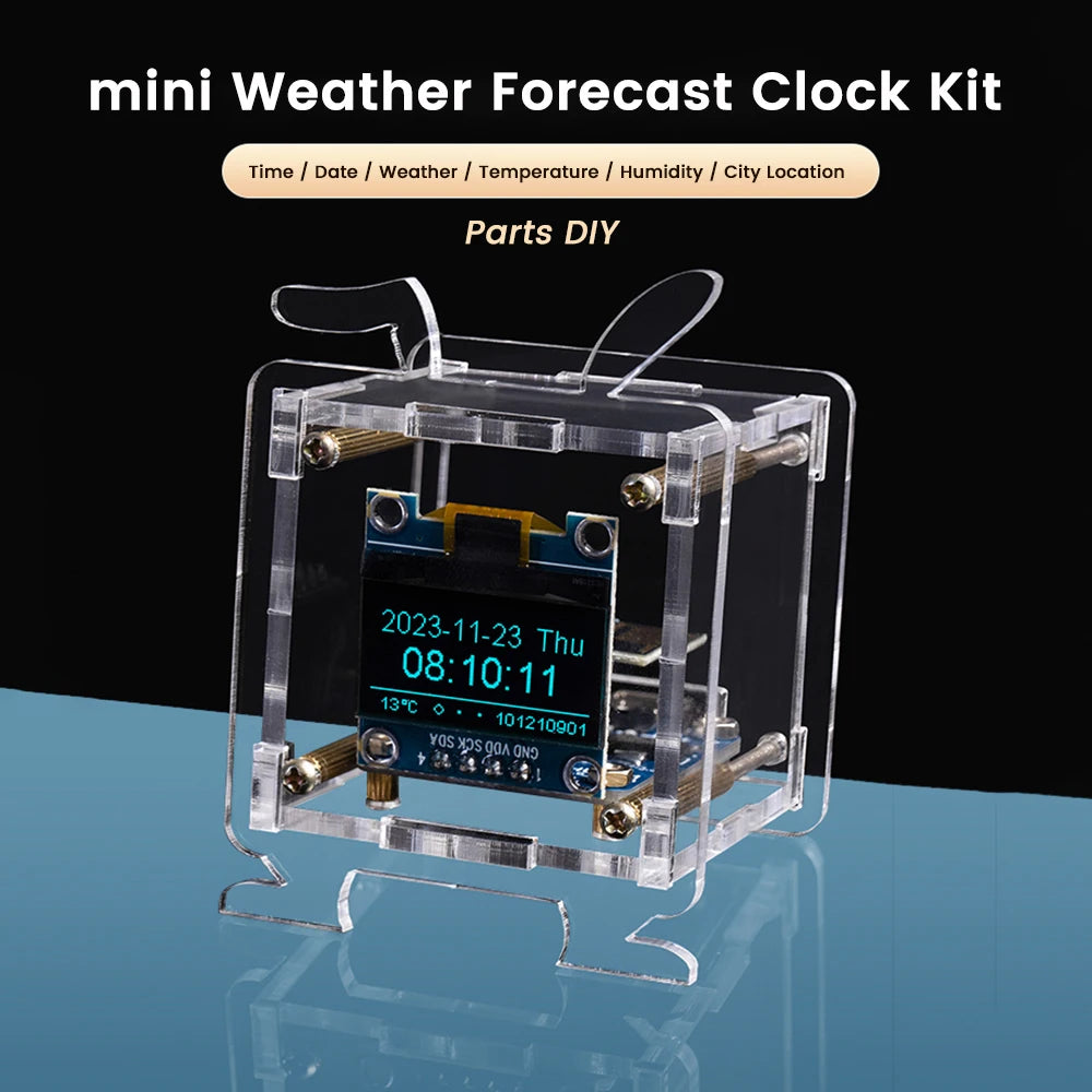 ESP8266 Mini OLED Clock DIY Kit – Wi-Fi Weather Display