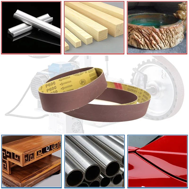 20-Pc Abrasive Sanding Belts 2000x50mm P40–P800 Mixed Grit
