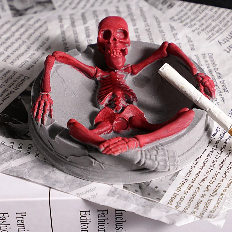 Skull Skeleton Silicone Ashtray Mold – Gothic Halloween DIY Décor