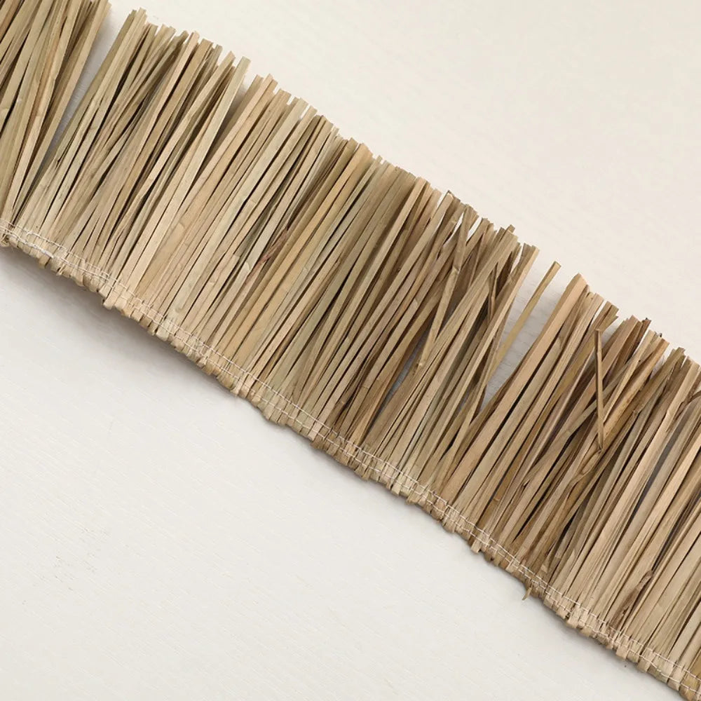 Lafite Grass Garland Jute Fringe Trim – Natural Raffia Décor