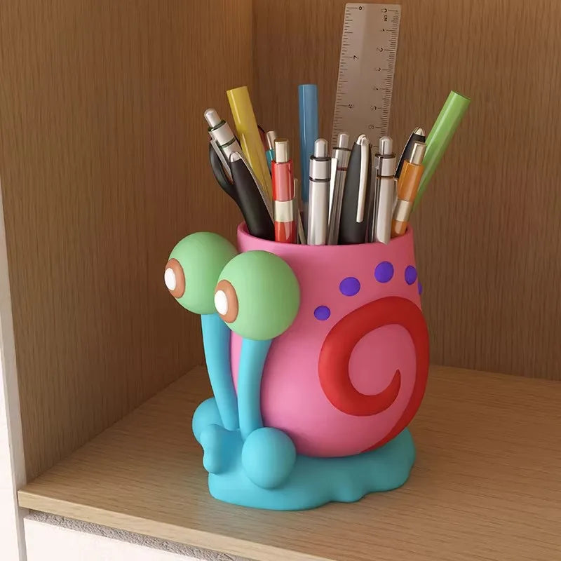 Cute Cartoon Snail Pen Holder | Kids Desktop Pencil Organizer