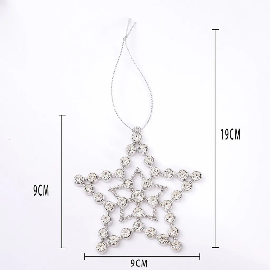 Silver Rhinestone Christmas Ornament Set – 3 Hanging Pendants