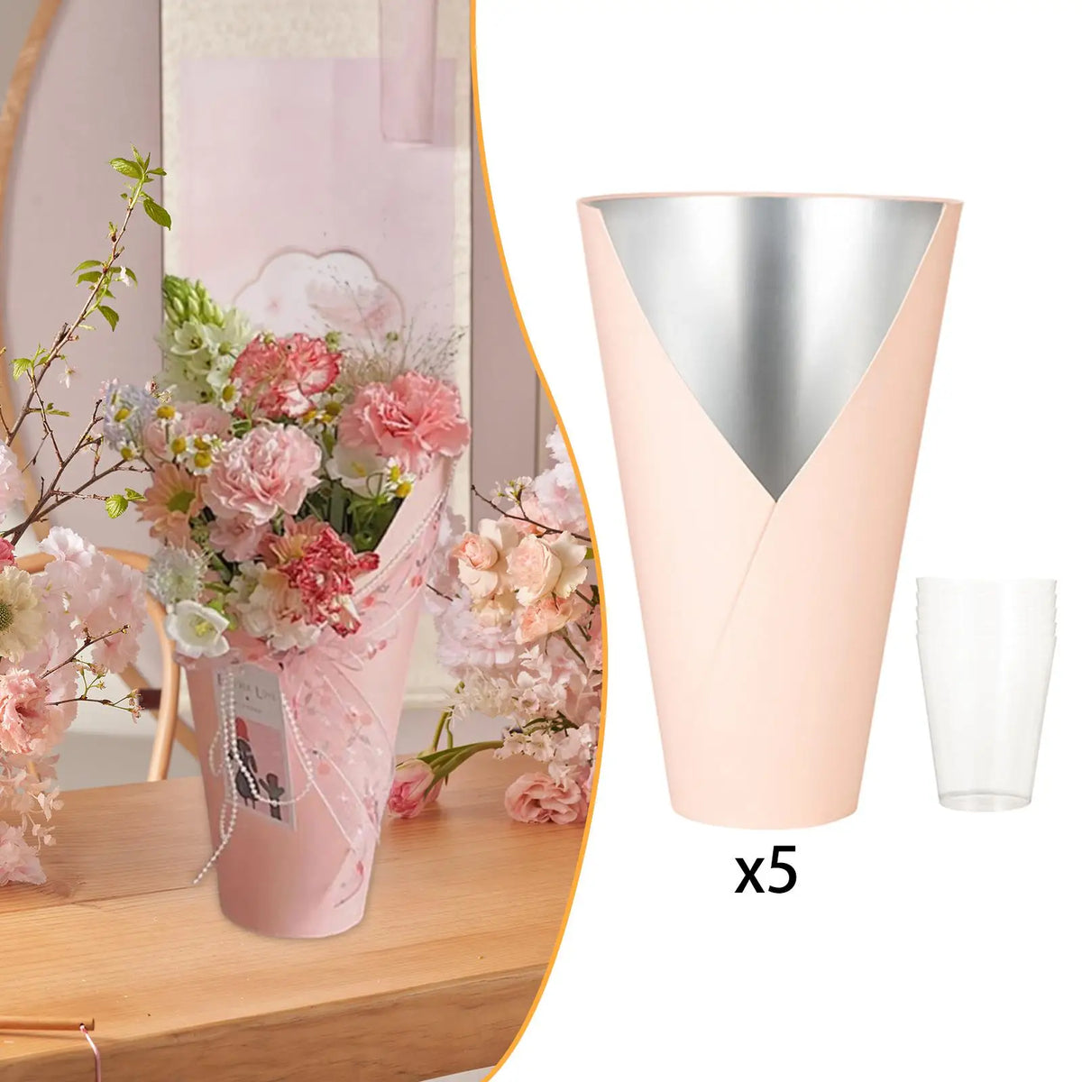 5-Pack Water-Resistant Flower Bouquet Boxes | Wedding & Party