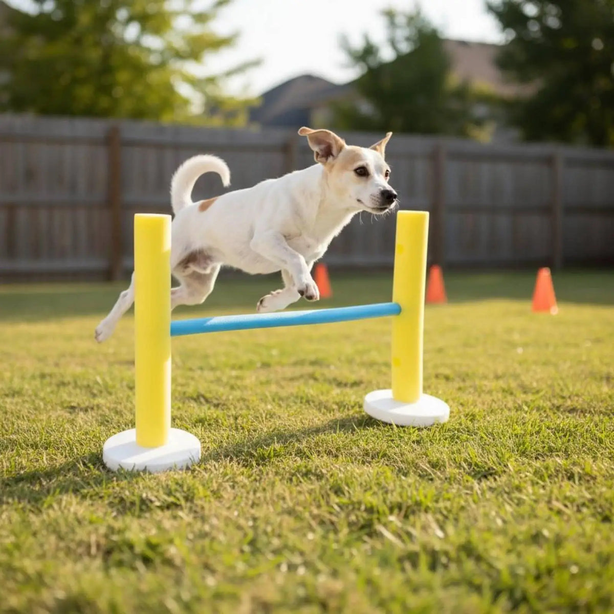 Dog Agility Training Set – Blue & Yellow Foam-Covered Kit