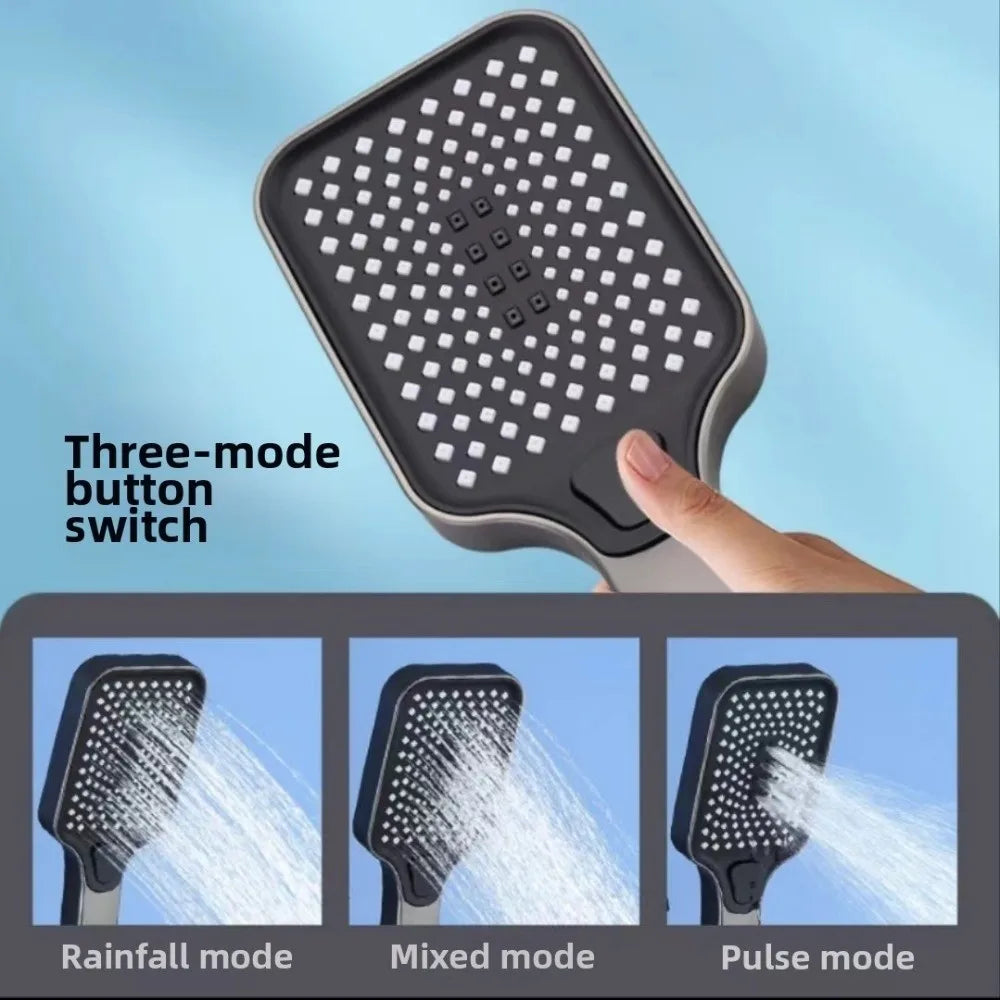 Grey Digital Rainfall Shower System | Temperature Display Set