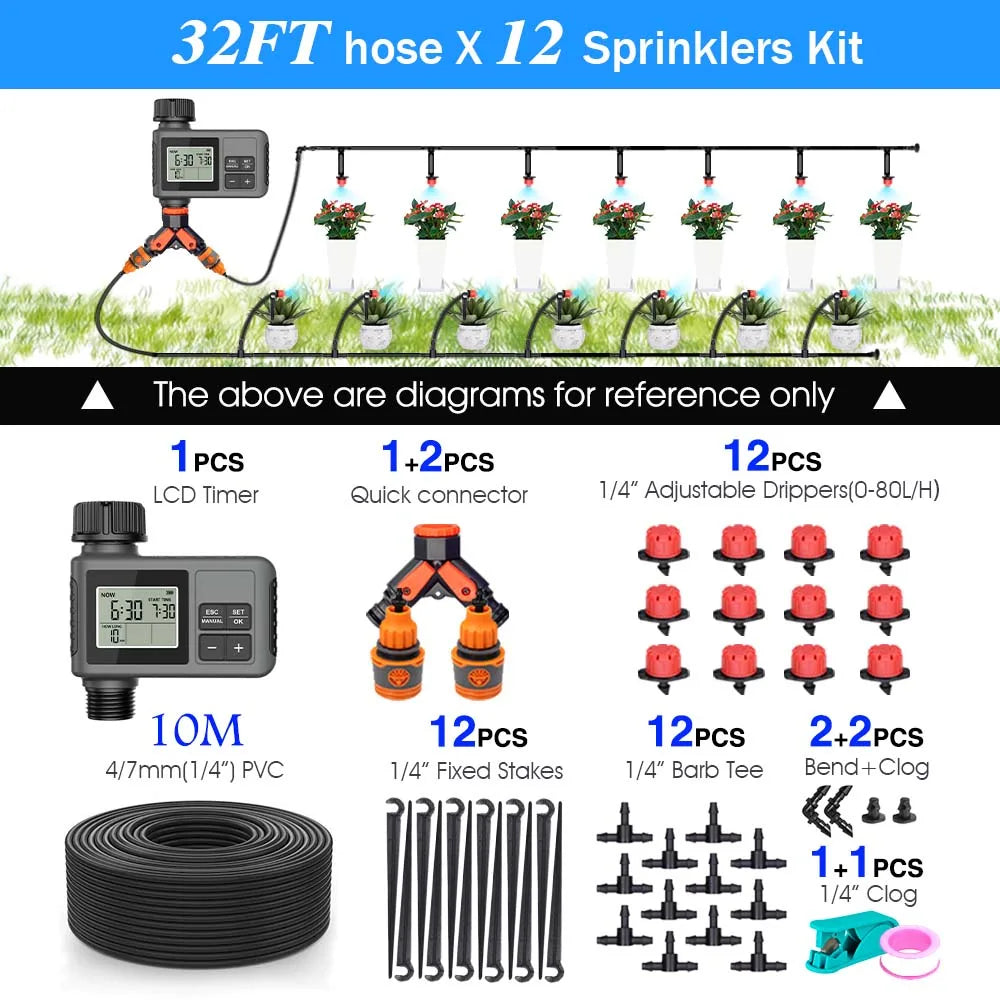 LCD Timer Drip Irrigation Set – Automatic Garden Watering System