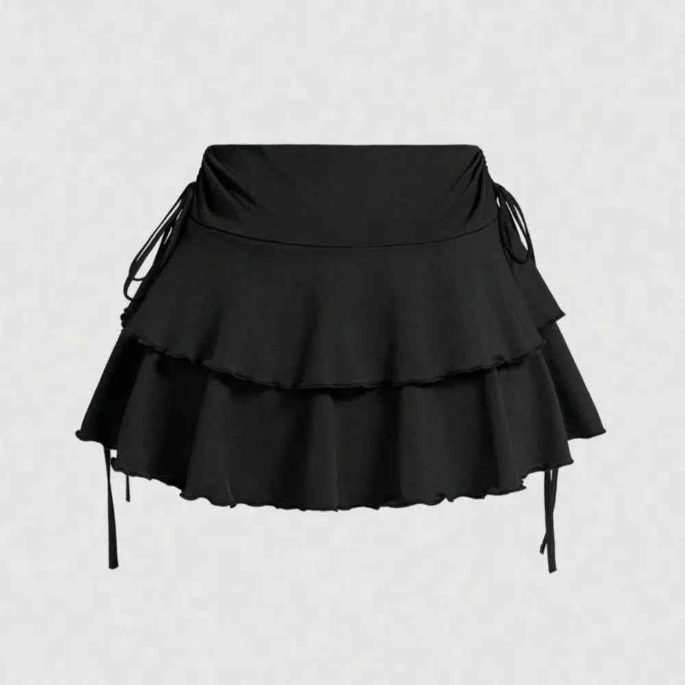 Women's High Waist Ruffle A-Line Mini Skirt | Summer