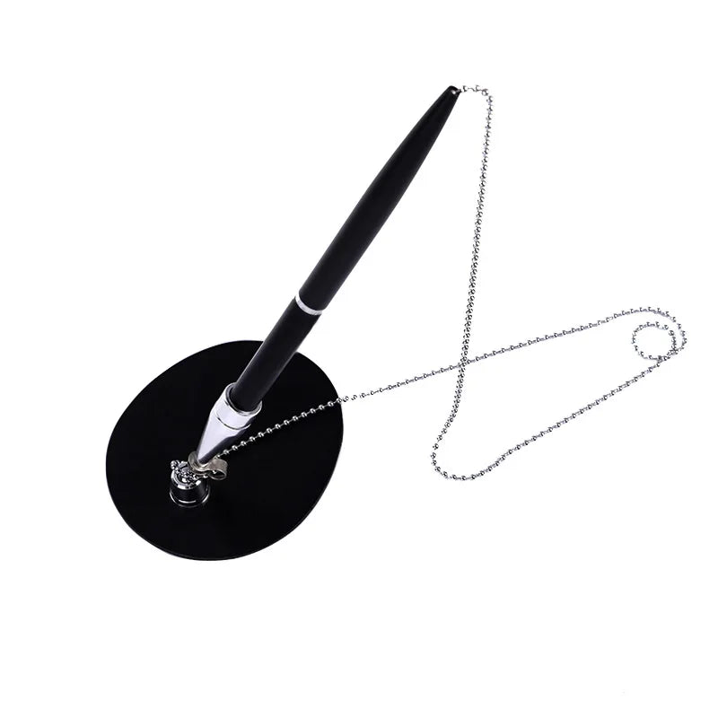 Metal Chain Counter Pen – Desk Signature Pen for Bank & Office