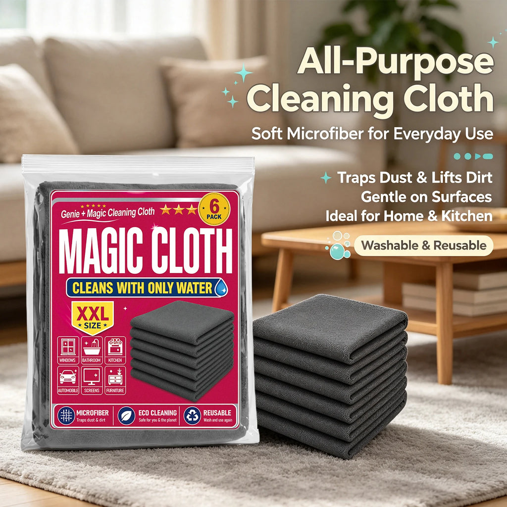 6-Pack Microfiber Cleaning Cloths – Reusable & Lint-Free