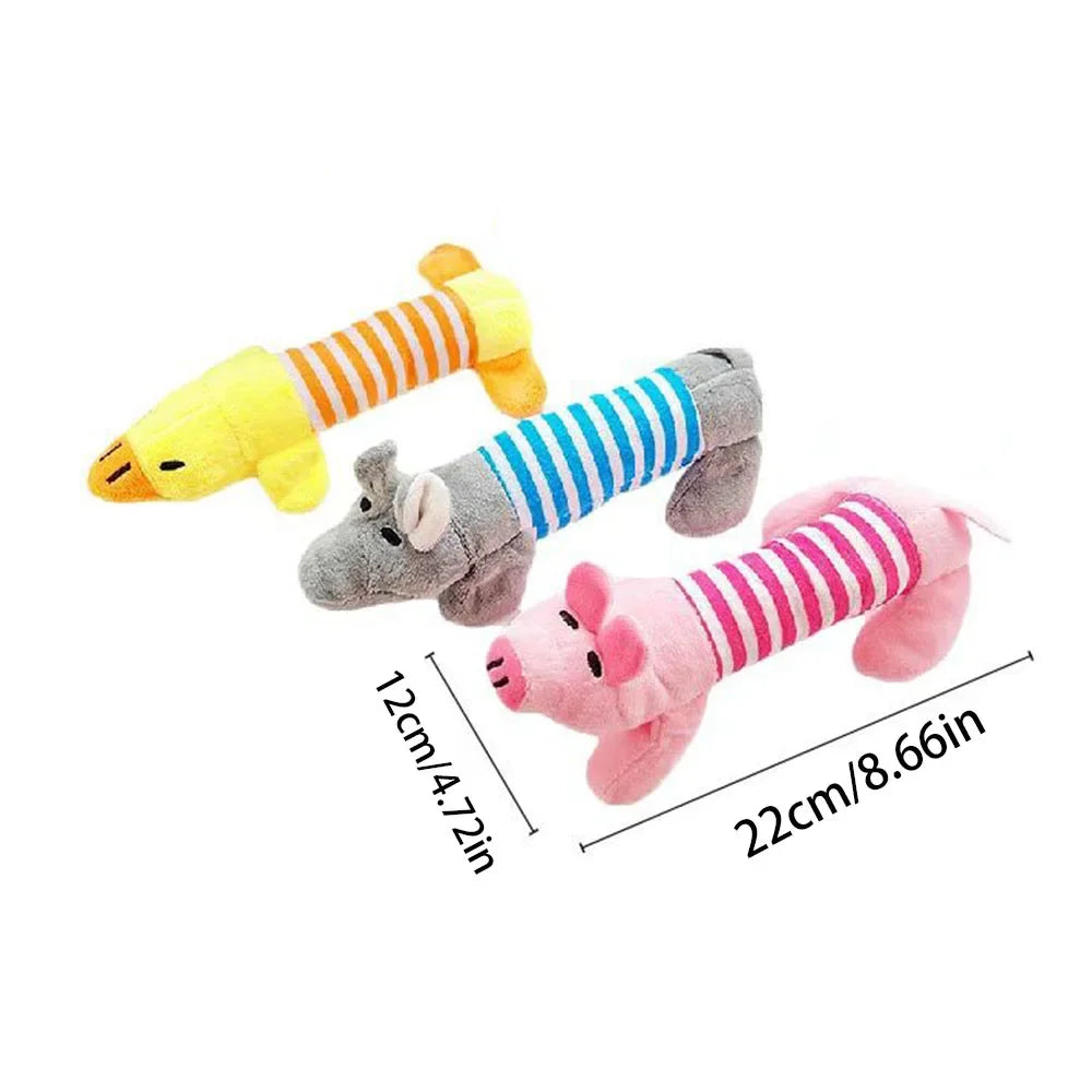 Squeaky Plush Dog Toy – Elephant Duck Pig Chew Toys