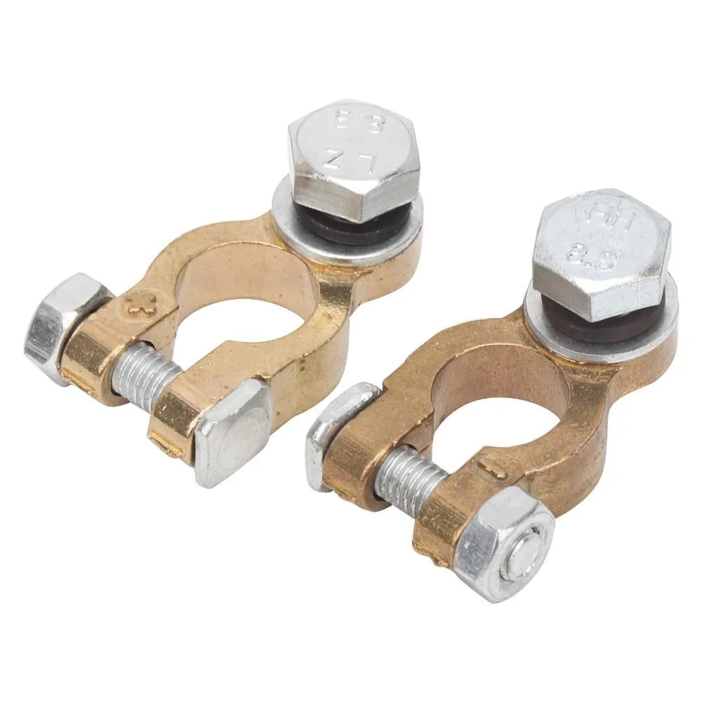 2-Pack Brass Heavy Duty Battery Terminal Top Post Connectors