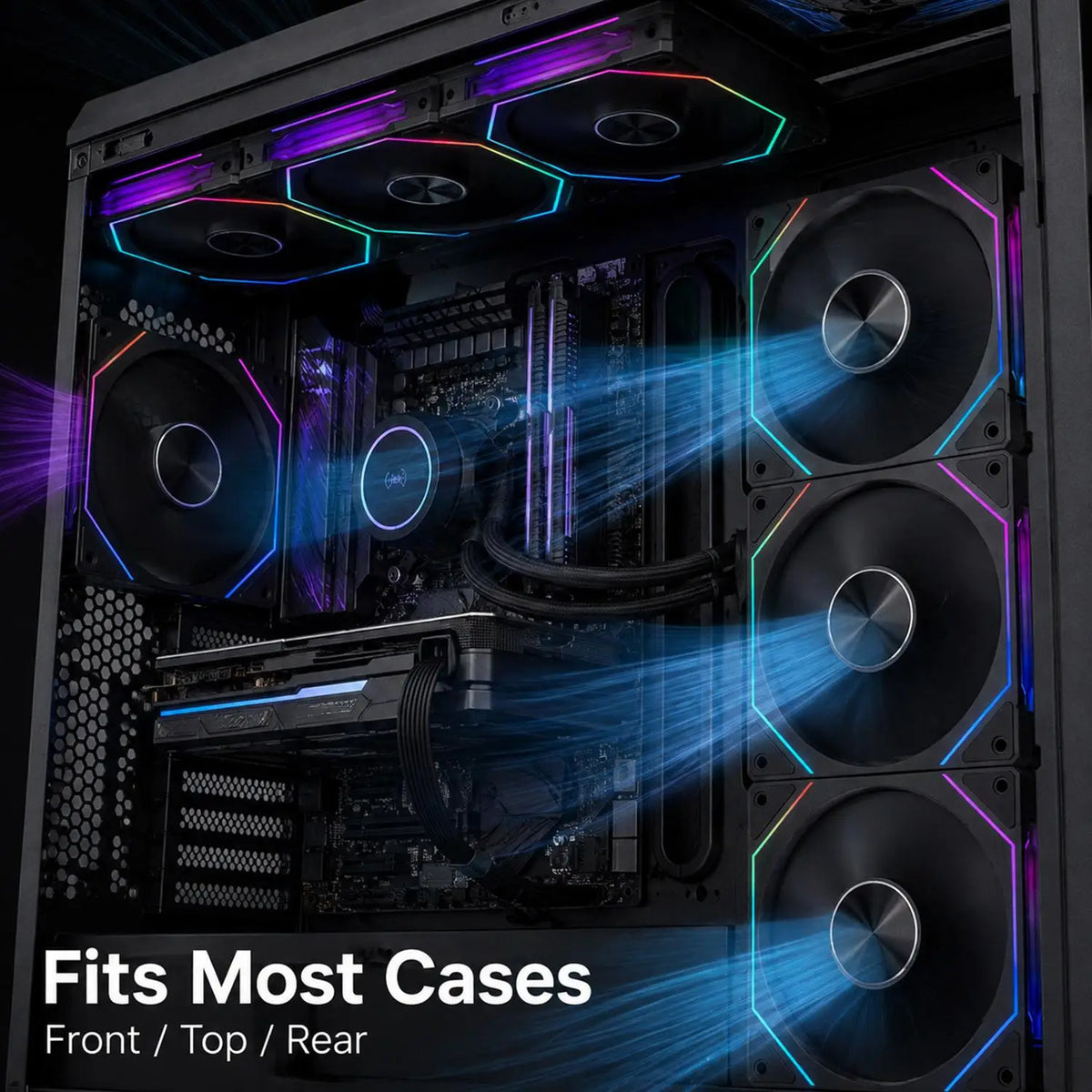BAPPSUS 12cm ARGB Silent PC Case Fan – Infinity Mirror Cooler