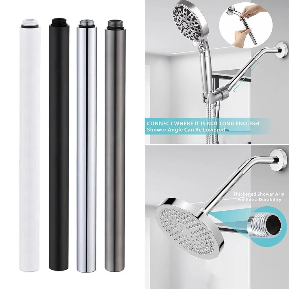 Stainless Steel Shower Extension Rod – 30cm Round Tube